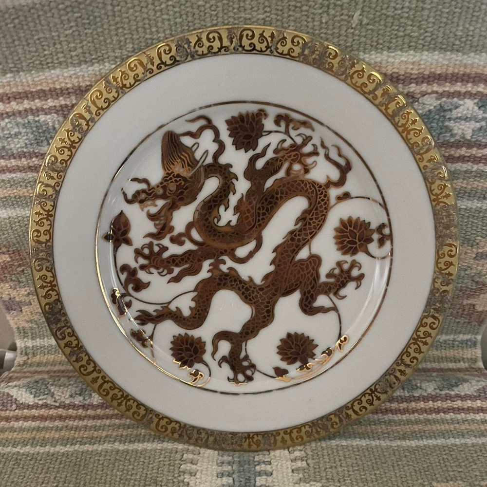 RARE Vintage Gold Buffet Royal Gallery Dragon Plate